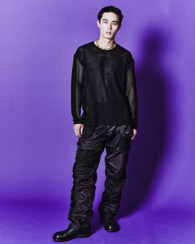 DELLEN NET CREW-NECK SWEATER atb1072m(BLACK) sold by Andersson Bell