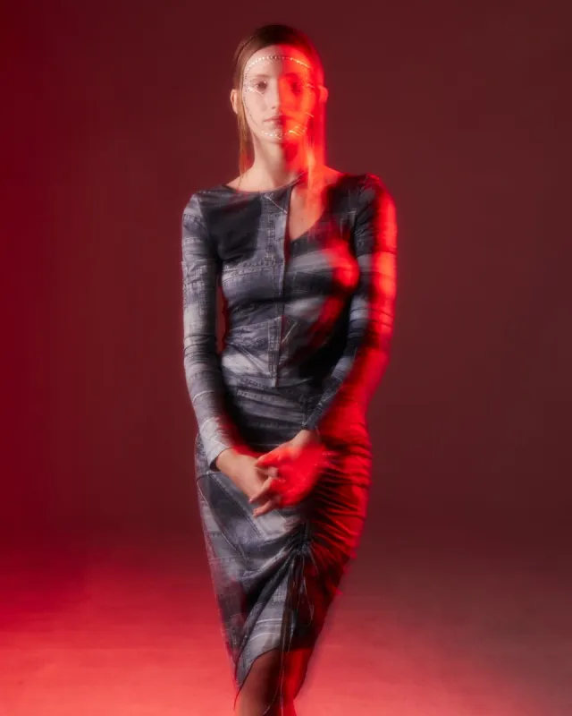 (WOMEN) ANJA PATCH PRINT TOP atb993w(BLACK) made by Andersson Bell