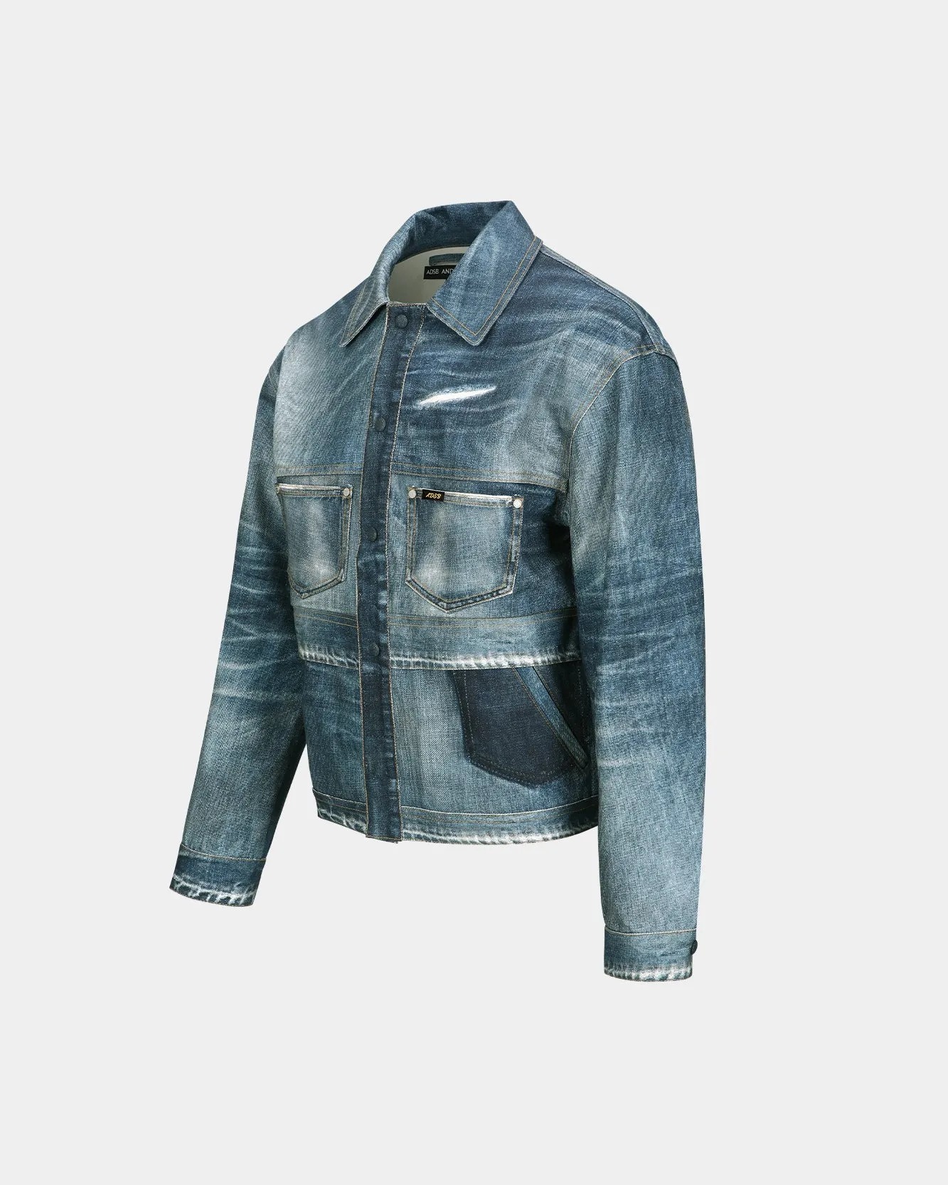 TROMPE L'OEIL DOUBLE WAIST DENIM JACKET awa635m(BLUE) sold by Andersson Bell product image thumbnail 3