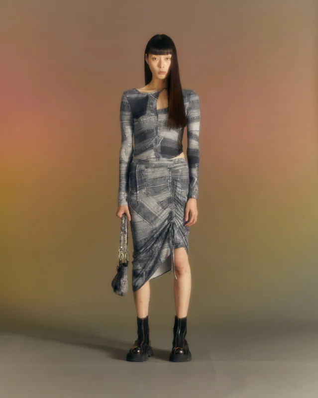 (WOMEN) ANJA PATCH PRINT TOP atb993w(BLACK) made by Andersson Bell