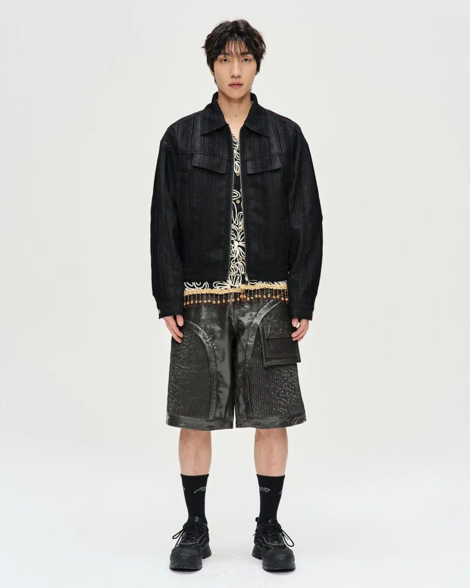 FABRIAN SHEER ZIP-UP JACKET awa586m(BLACK) | Parallel