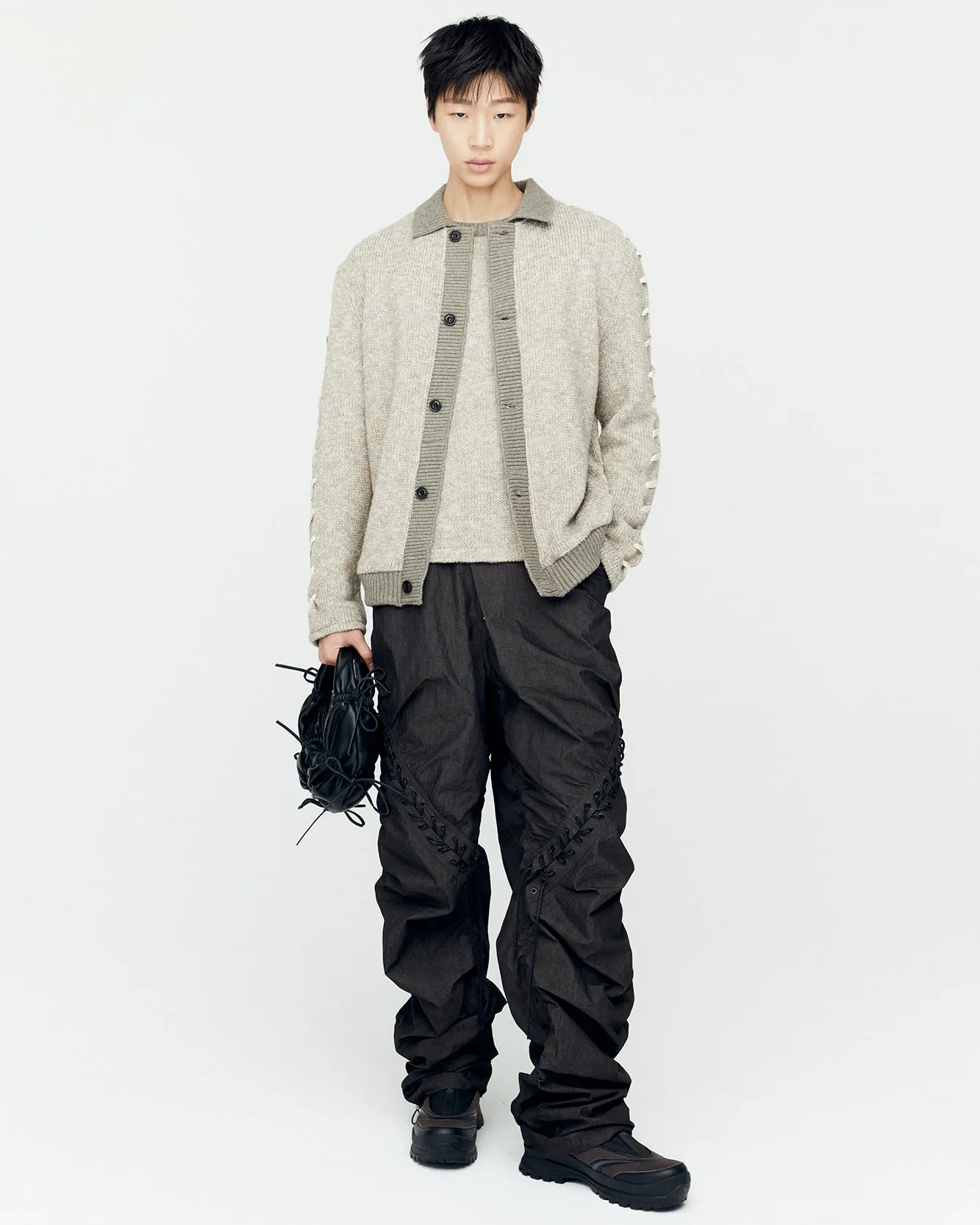 DUA LACE-UP PANTS apa737m(CHARCOAL) sold by Andersson Bell product image thumbnail 4