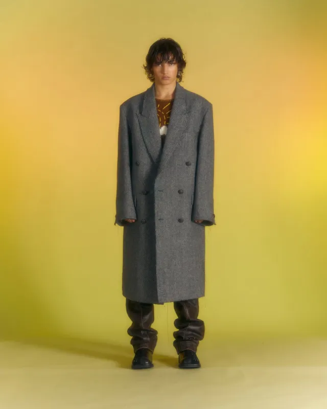 MORIENS DOUBLE BREASTED COAT awa567m(GREY) sold by Andersson Bell