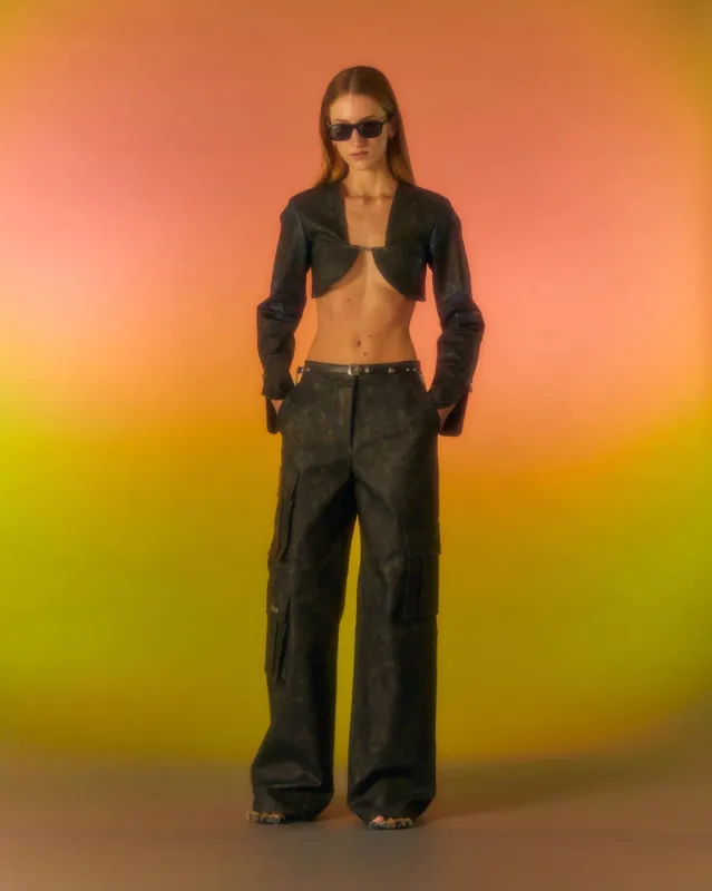 (WOMEN) BELTED CARGO PANTS apa665w(KHAKI) sold by Andersson Bell