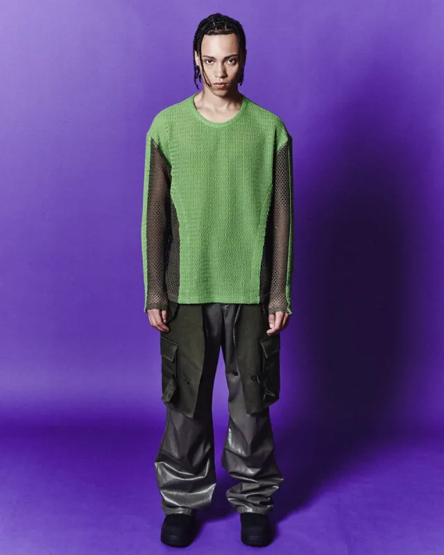 DELLEN NET CREW-NECK SWEATER atb1072m(GREEN) sold by Andersson Bell