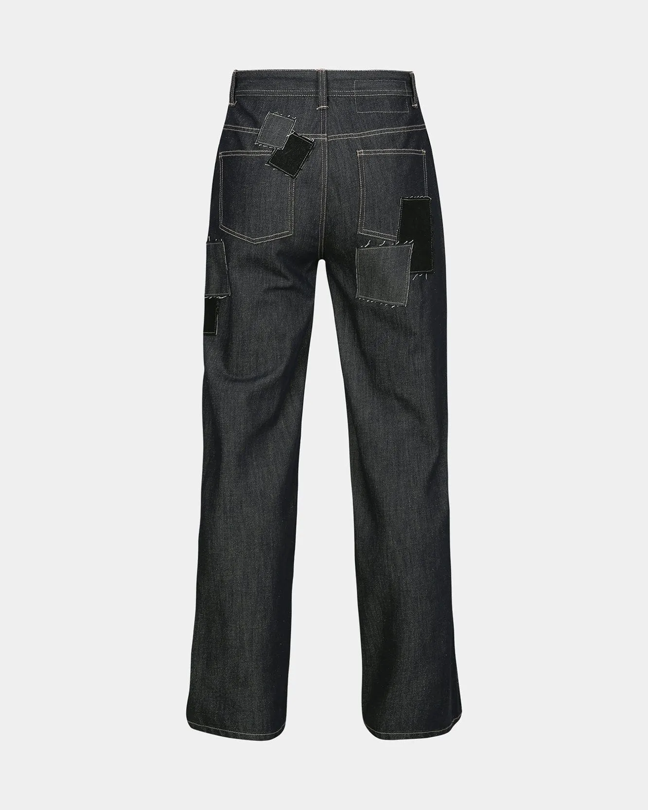 PATCHWORK WAVE TUCK WIDE LEG JEANS apa689m(INDIGO) sold by Andersson Bell product image thumbnail 4