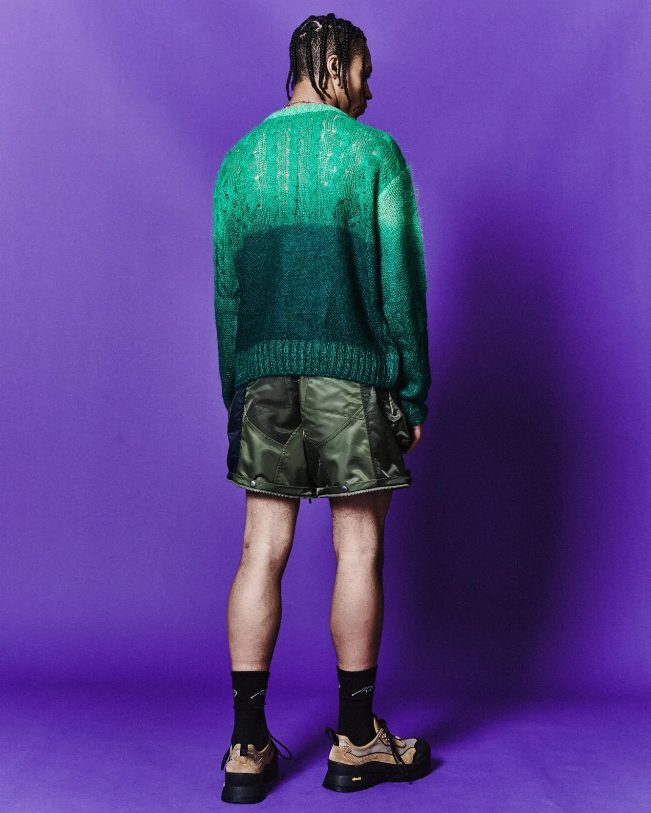 FORESK MOHAIR CREW-NECK SWEATER atb1067m(GREEN) sold by Andersson Bell product image thumbnail 5