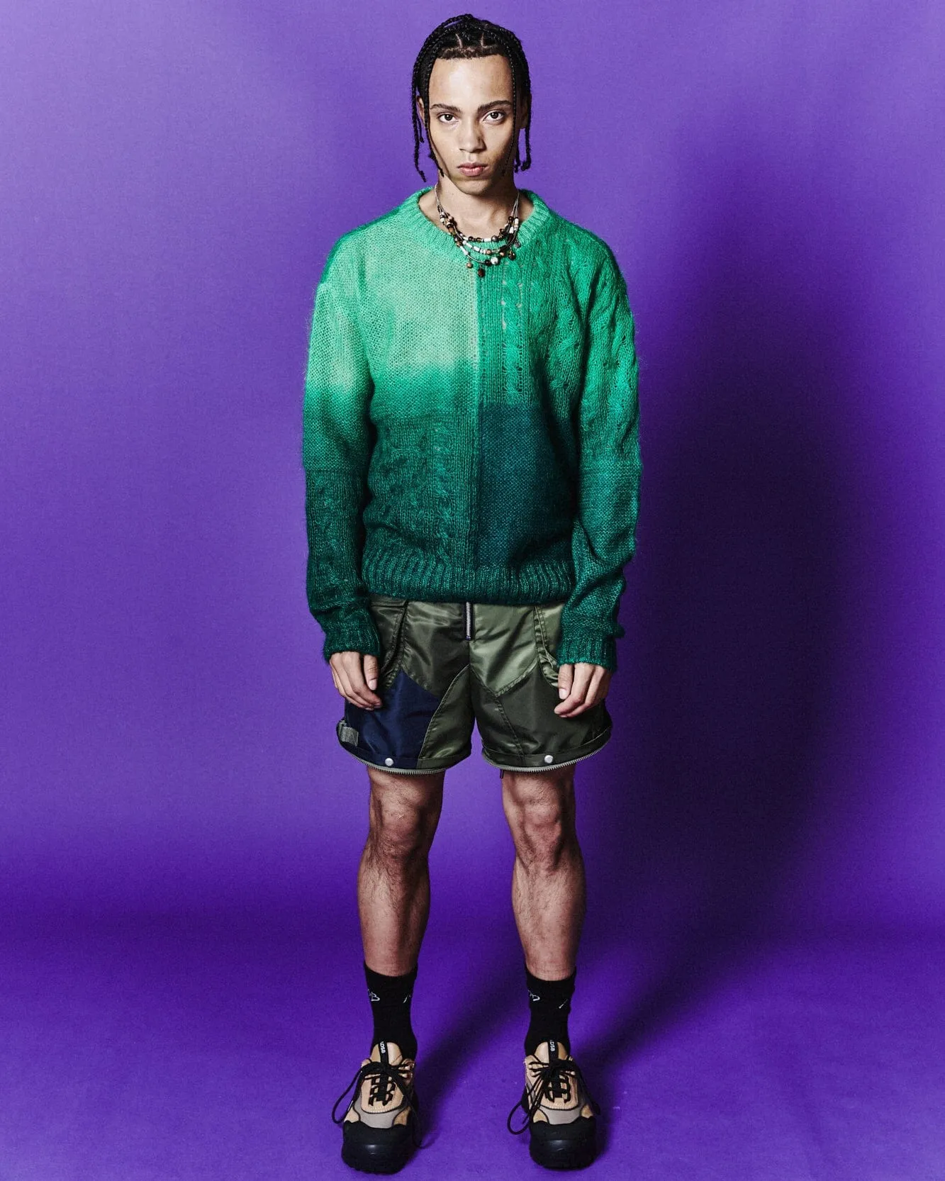 FORESK MOHAIR CREW-NECK SWEATER atb1067m(GREEN) sold by Andersson Bell