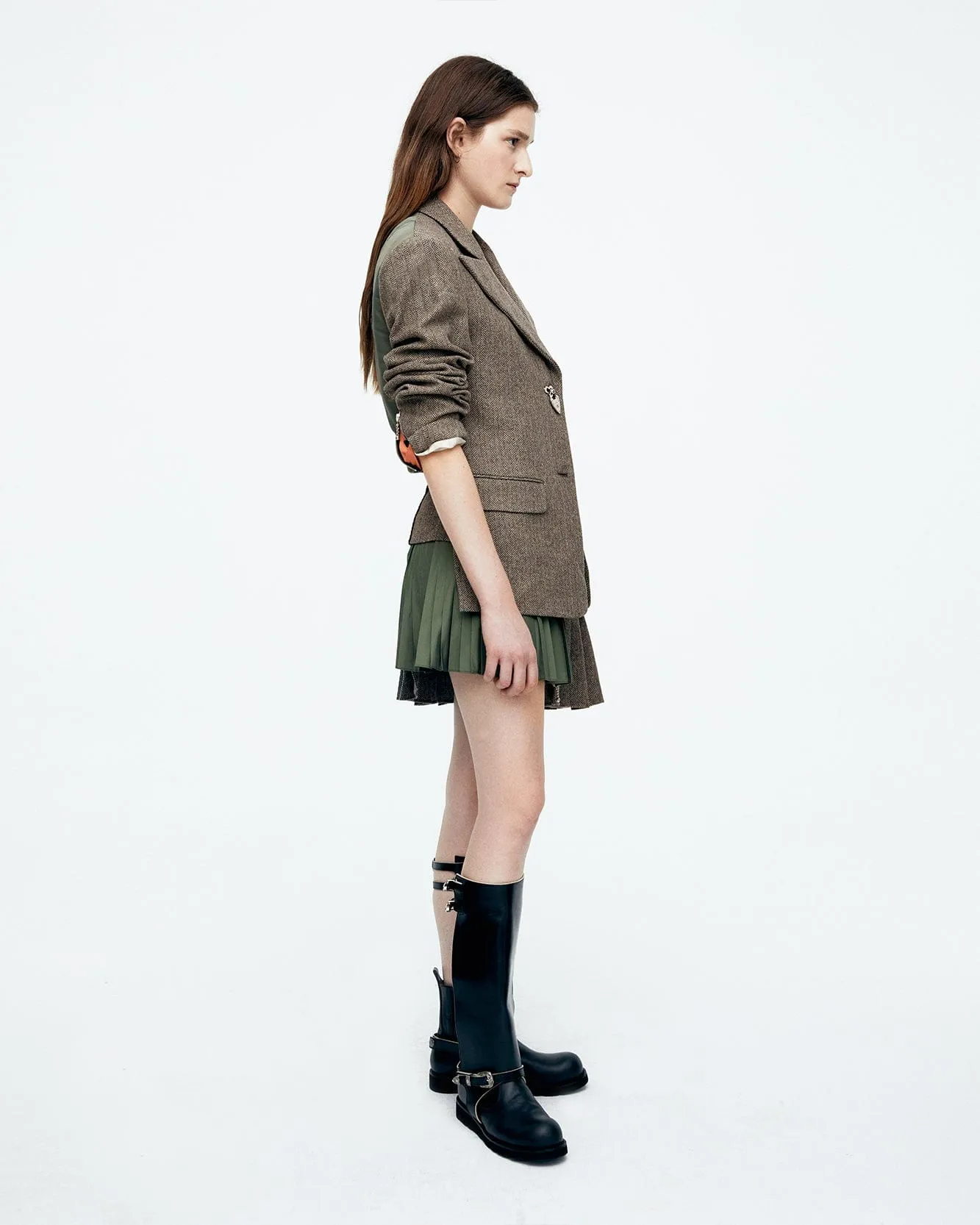 (WOMEN) HARUKO HERRINGBONE MA-1 JACKET awa612w(GREY) sold by Andersson Bell product image thumbnail 5