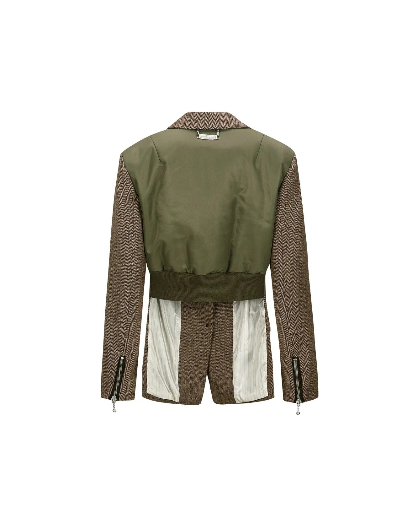 (WOMEN) HARUKO HERRINGBONE MA-1 JACKET awa612w(GREY) sold by Andersson Bell product image thumbnail 4