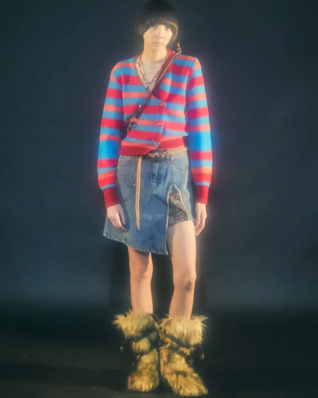 (WOMEN) MARIEE PATCH ASYMMETRIIC DENIM SKIRTS apa553w(WASHED BLUE) sold by Andersson Bell