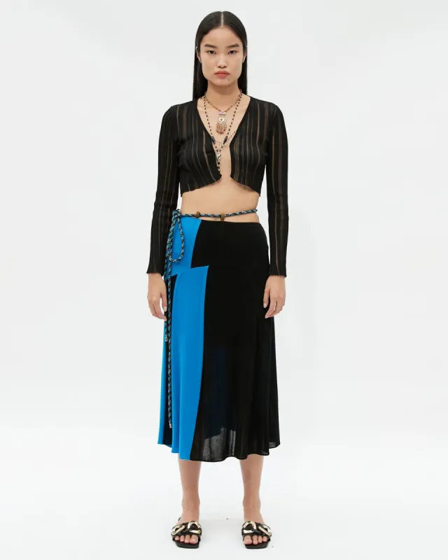 (WOMEN) JASMIN BELLY ROPE SKIRT apa528w(BLACK/BLUE) sold by Andersson Bell