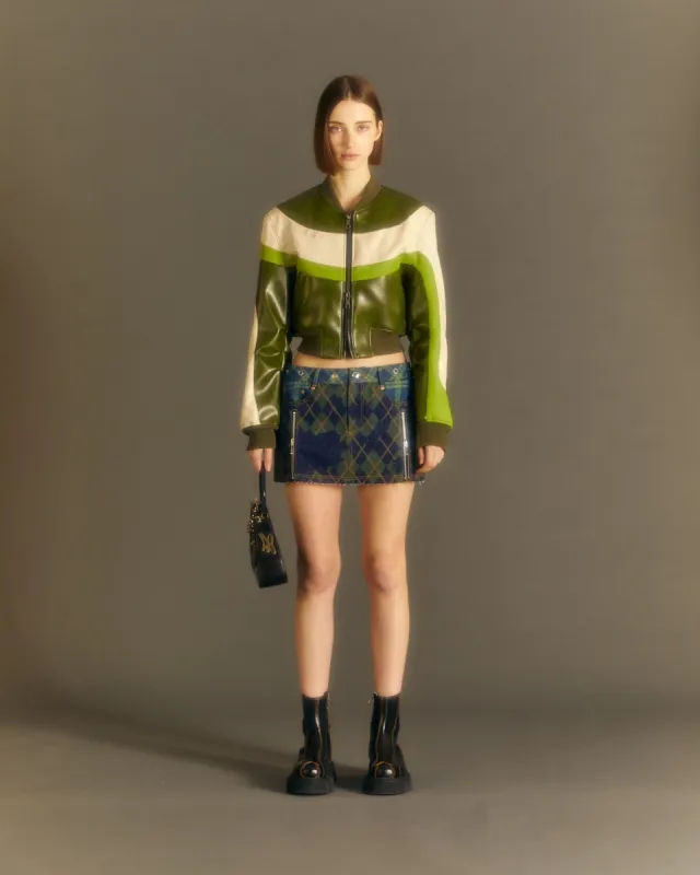 (WOMEN) KIKI BROKEN ARGYLE DENIM SKIRT apa669w(BLUE) made by Andersson Bell