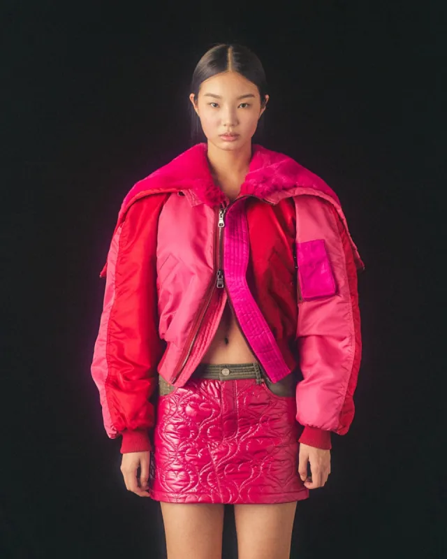 (WOMEN) HEART QUILTED MICRO SKIRT apa570w(MAGENTA) made by Andersson Bell
