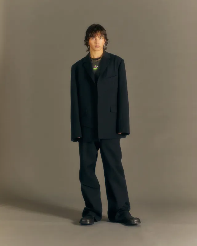 CAMTTON TWILL WOOL TROUSERS apa677m(BLACK) sold by Andersson Bell