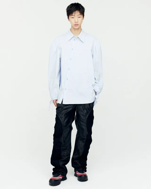 BOUQUET STRIPE ASYMMETRIC SHIRTS atb1140m(BLUE STRIPE) made by Andersson Bell