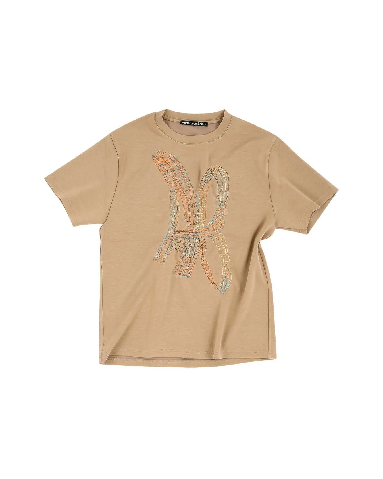 (ESSENTIAL) UNISEX NEW AB LOGO EMBROIDERY T-SHIRTS atb903u(BEIGE) sold by Andersson Bell product image thumbnail 2