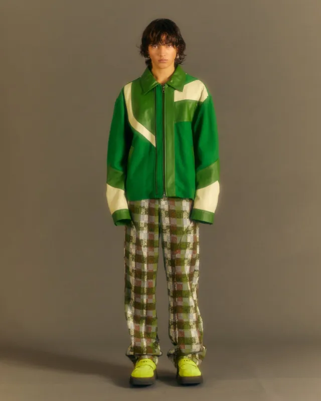 MOTORCYCLE LEATHER VARSITY JACKET awa502m(GREEN) sold by Andersson Bell