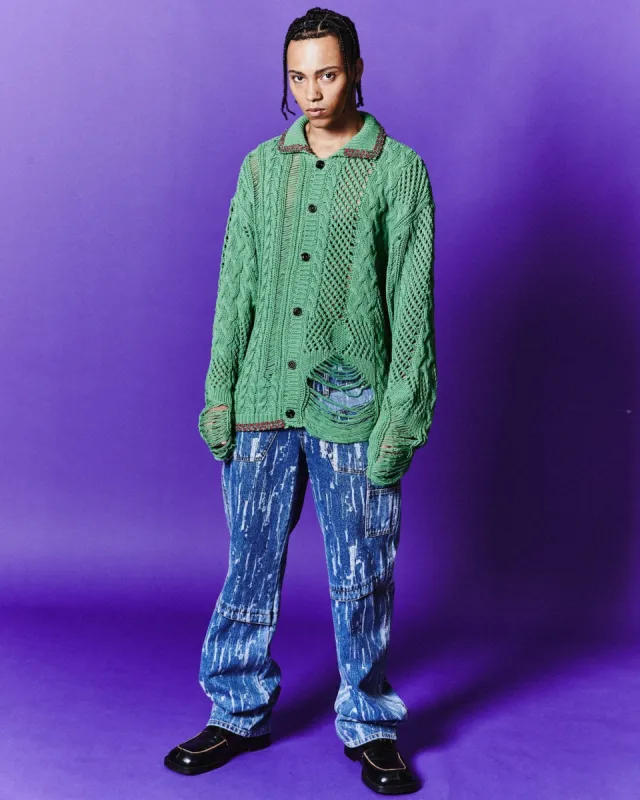 SAUVAGE COTTON CARDIGAN atb1063m(GREEN) sold by Andersson Bell