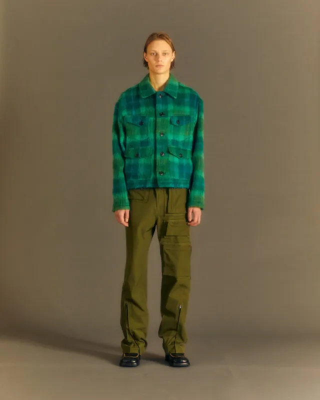 TOULOUSE WOOL TRUCKER JACKET awa554m(GREEN /BLUE) made by Andersson Bell
