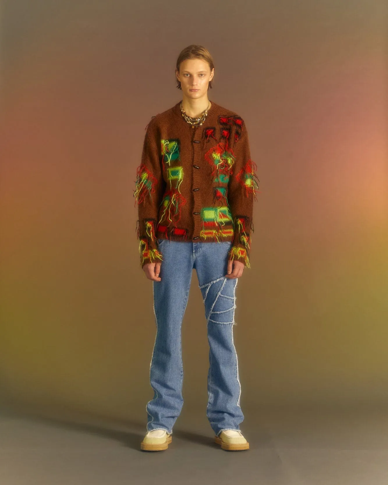 VILLAGE INTARSIA CARDIGAN atb1006m(BROWN) sold by Andersson Bell