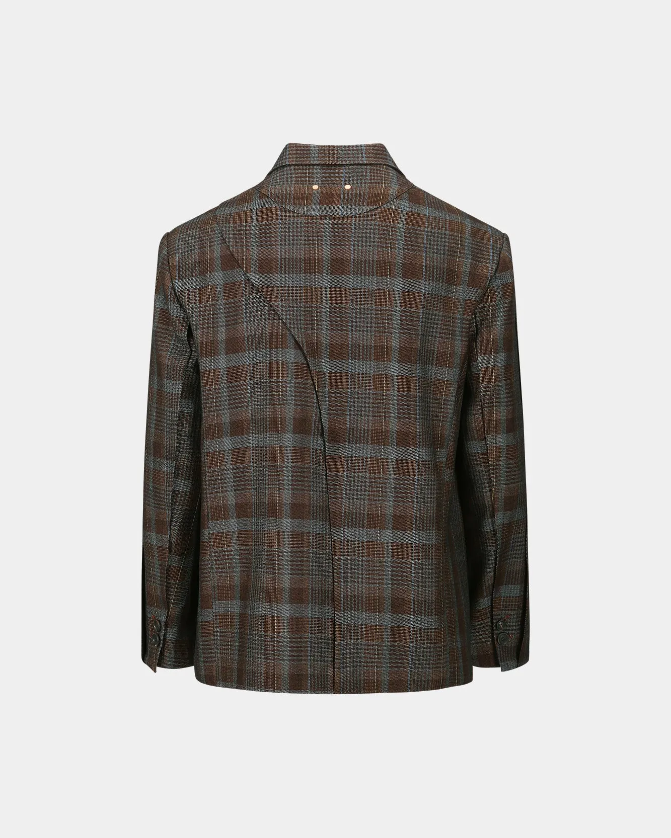 SOE CHECK WRAP DOUBLE BREASTED JACKET awa628m(BROWN) sold by Andersson Bell product image thumbnail 4
