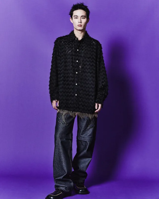 BIRD SHAGGY LONG SHIRTS atb1053m(BLACK) sold by Andersson Bell