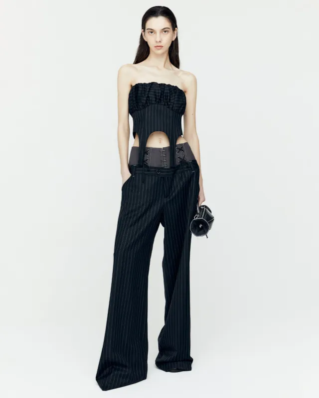 LACE-UP DOUBLE WAIST PANTS apa758w(BLACK) sold by Andersson Bell