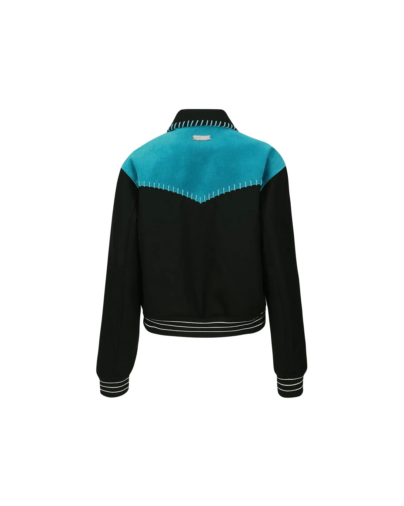 (WOMEN) NEW MARGO WESTERN VARSITY JACKET awa550w(TEAL BLUE) sold by Andersson Bell product image thumbnail 3