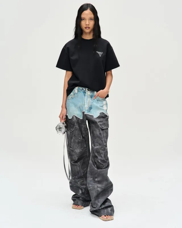 UNISEX STOOL PATCH LOGO T-SHIRTS atb1329u(BLACK) made by Andersson Bell