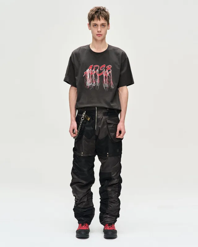 DETACHABLE PATCHWORK CARGO PANTS apa697m(BLACK) sold by Andersson Bell