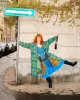 (WOMEN) CARIN CHECK RAGLAN COAT awa543w(GREEN/BLUE) sold by Andersson Bell