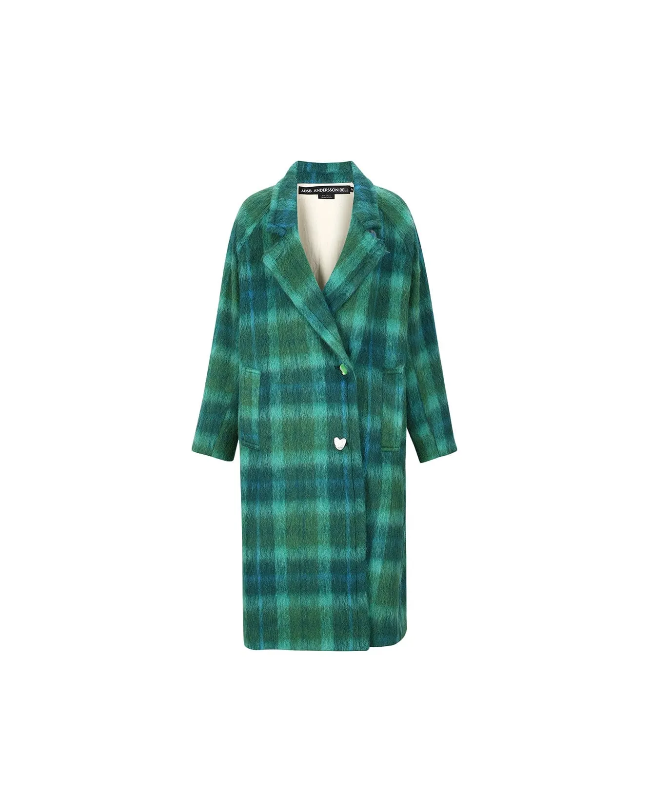 (WOMEN) CARIN CHECK RAGLAN COAT awa543w(GREEN/BLUE) sold by Andersson Bell product image thumbnail 2