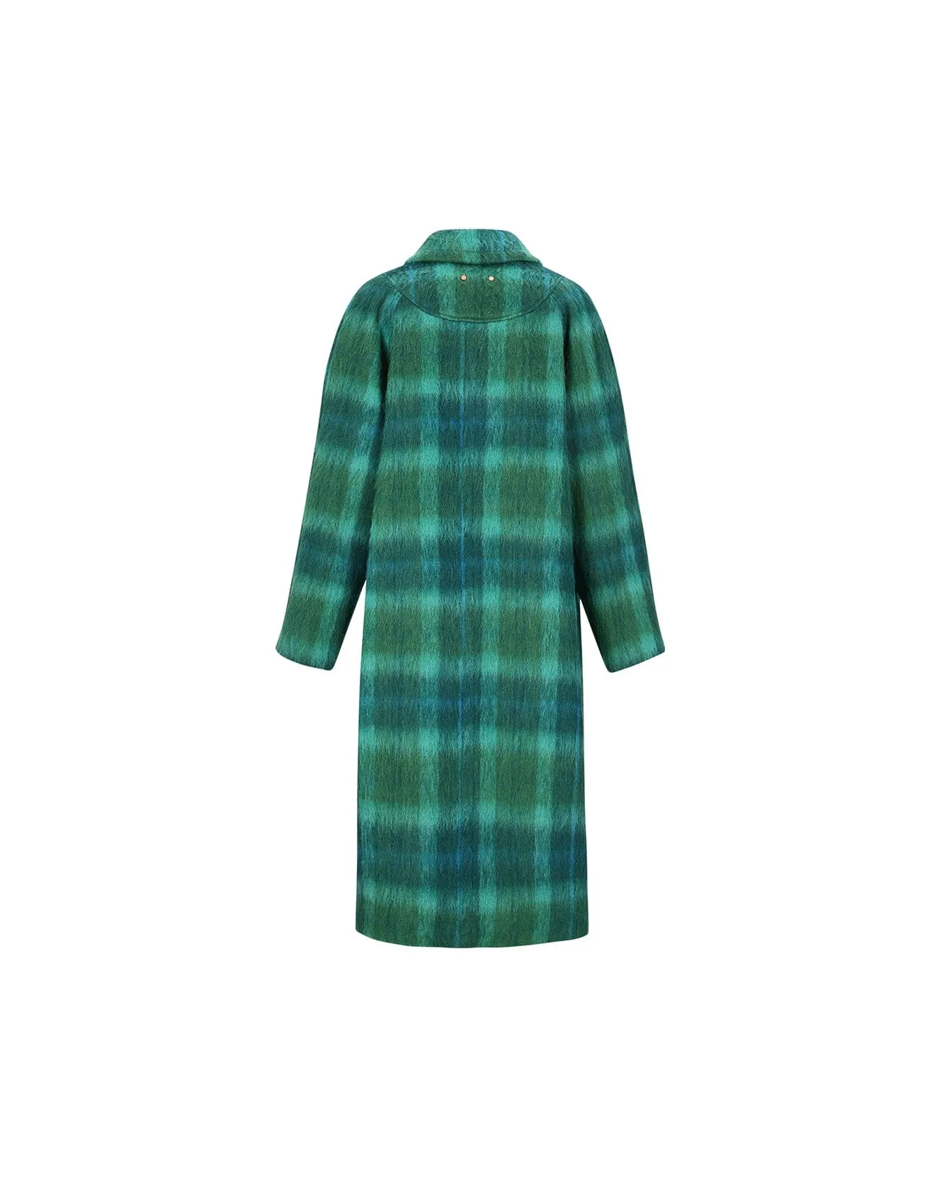 (WOMEN) CARIN CHECK RAGLAN COAT awa543w(GREEN/BLUE) sold by Andersson Bell product image thumbnail 4