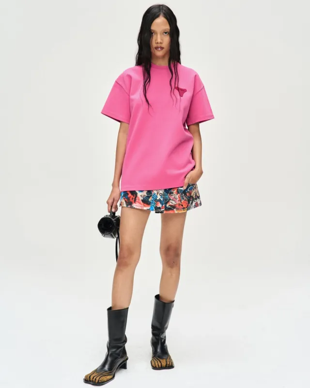UNISEX STOOL PATCH LOGO T-SHIRTS atb1230u(PINK) made by Andersson Bell