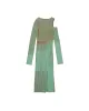 (WOMEN) ELLISON PANELED KNIT DRESS atb764w(JADE/BROWN) sold by Andersson Bell
