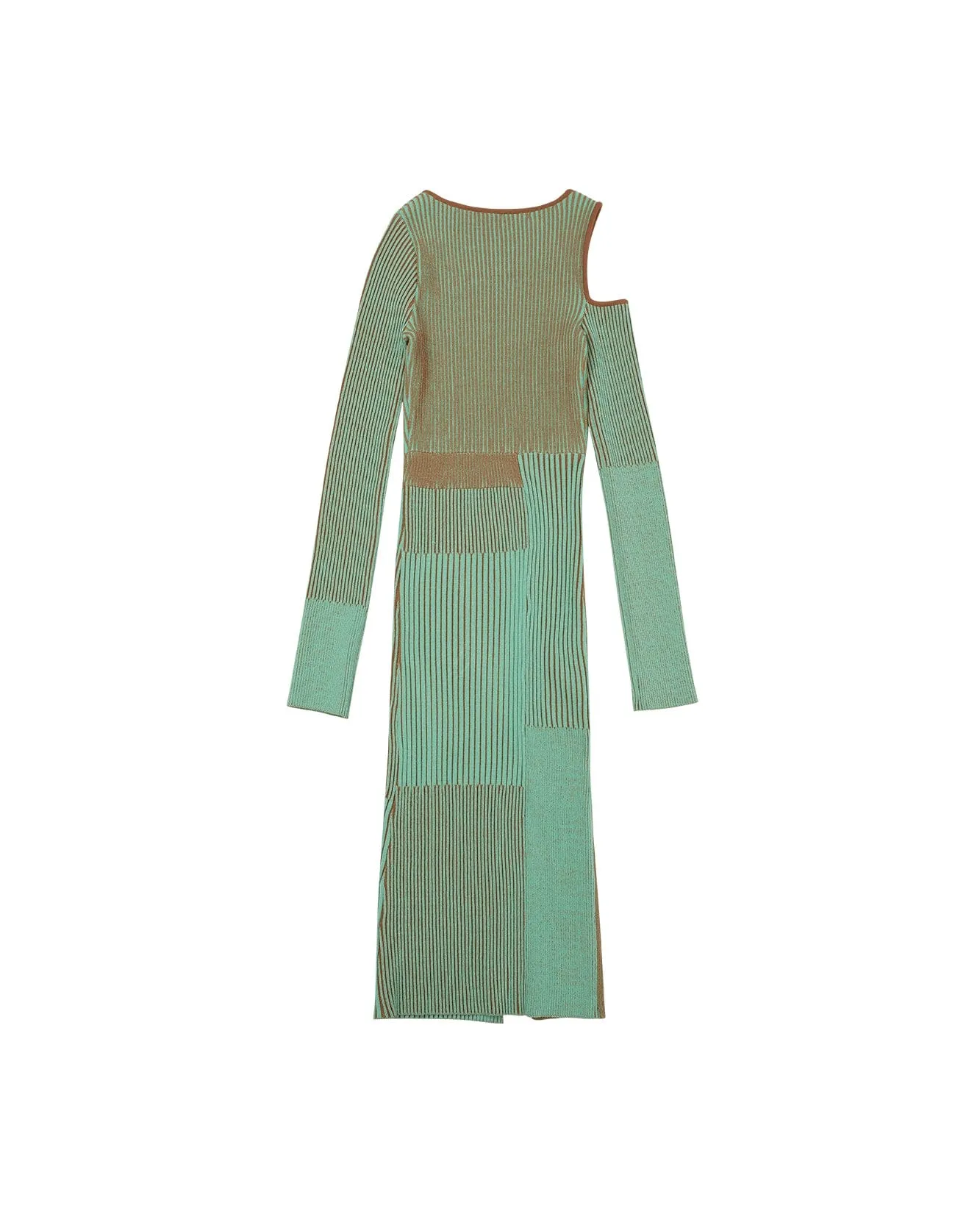 (WOMEN) ELLISON PANELED KNIT DRESS atb764w(JADE/BROWN) sold by Andersson Bell product image thumbnail 3