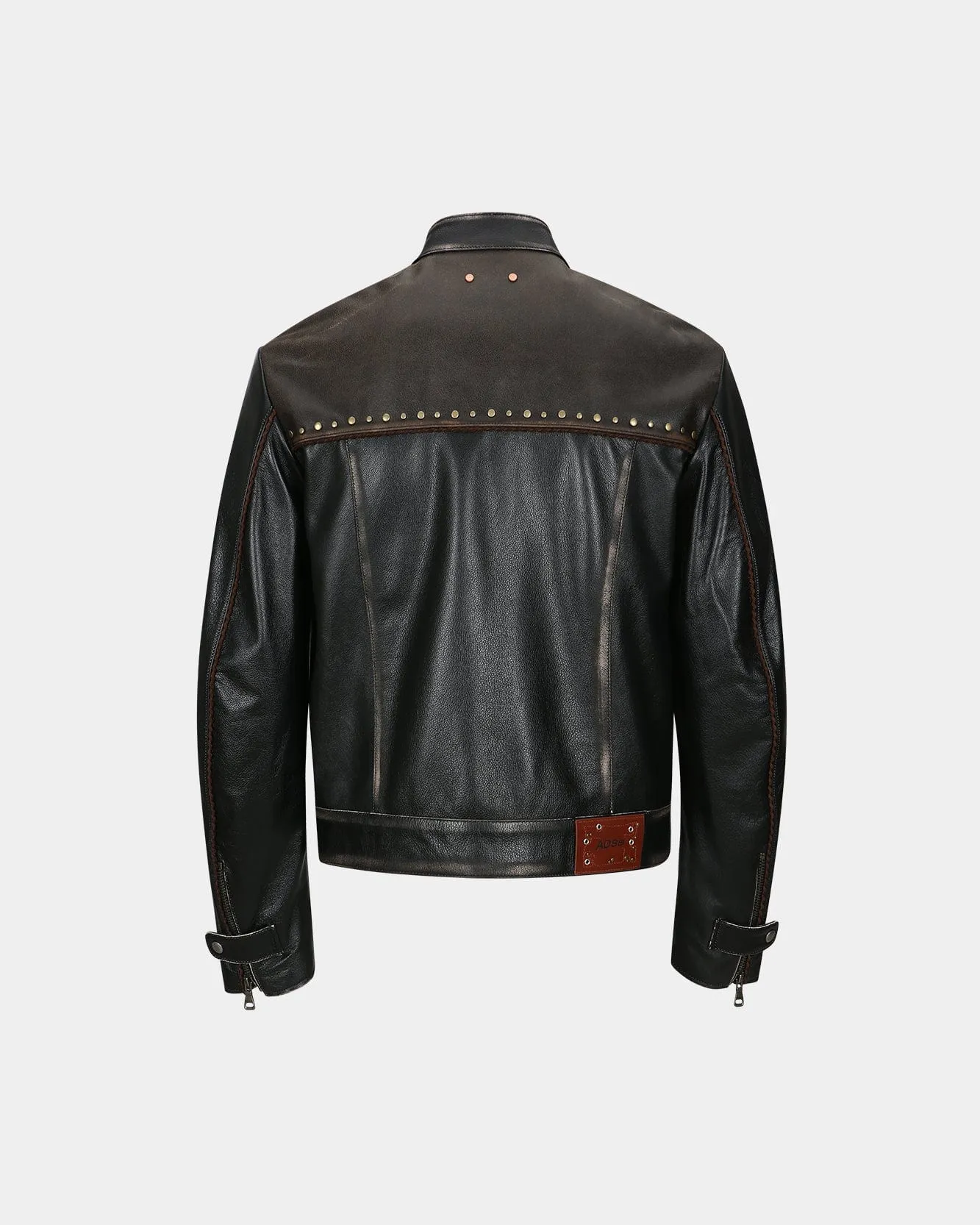 VINTAGE LEATHER BIKER JACKET awa582m(BLACK) sold by Andersson Bell product image thumbnail 3