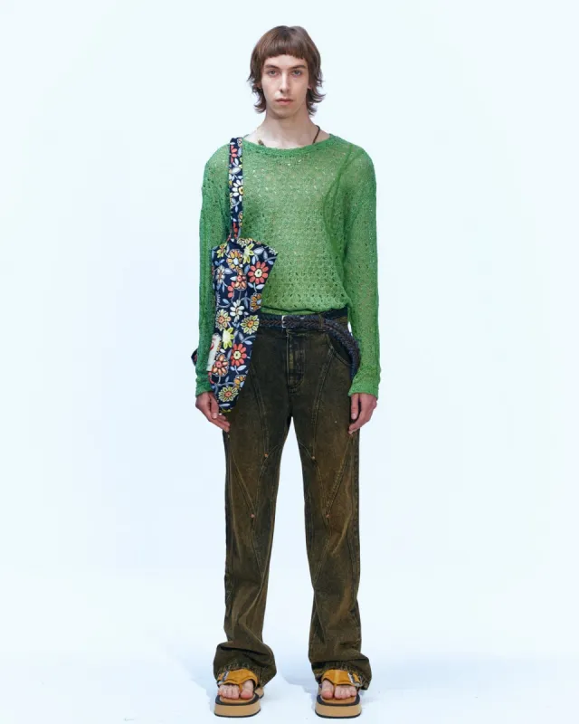 WATTON NET CREWNECK SWEATER atb862m(GREEN) sold by Andersson Bell