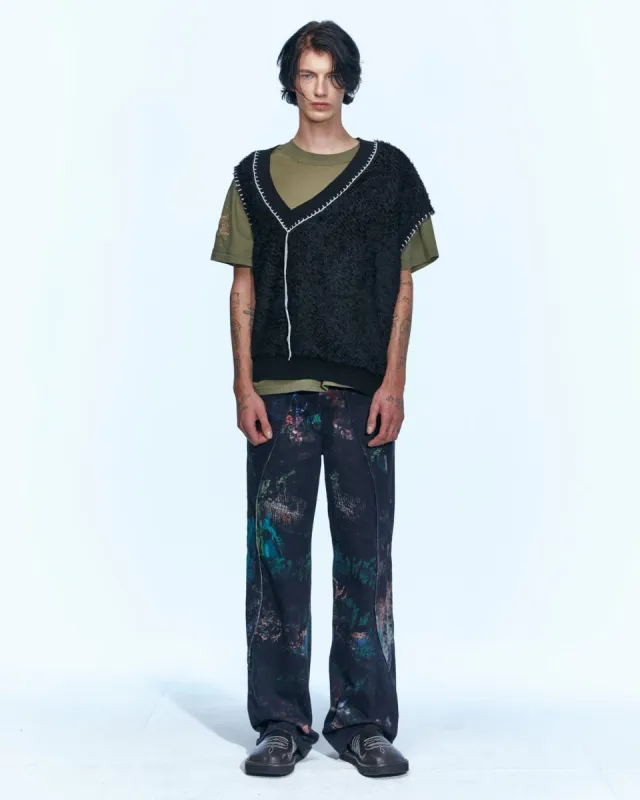 MARIO SUMMER SHAGGY V-NECK VEST atb960m(BLACK) made by Andersson Bell