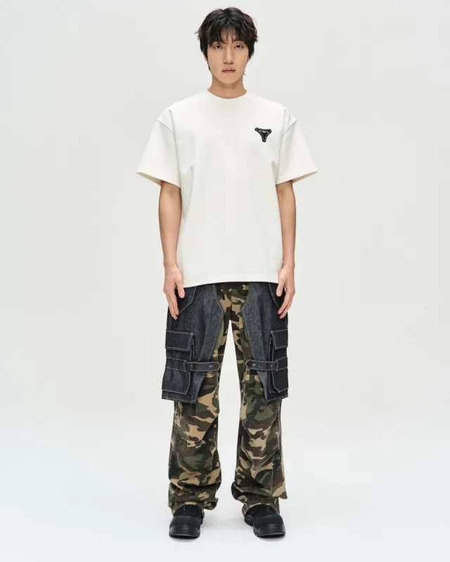 UNISEX STOOL PATCH LOGO T-SHIRTS atb1329u(WHITE) made by Andersson Bell