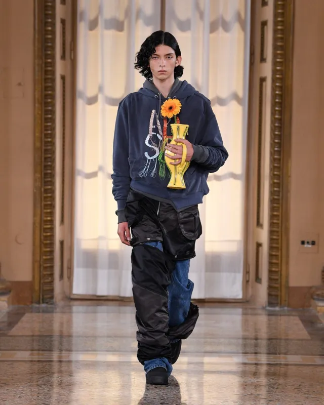 (ESSENTIAL) UNISEX REWORK ADSB CATERPILLAR HOODIE atb1103u(NAVY) sold by Andersson Bell