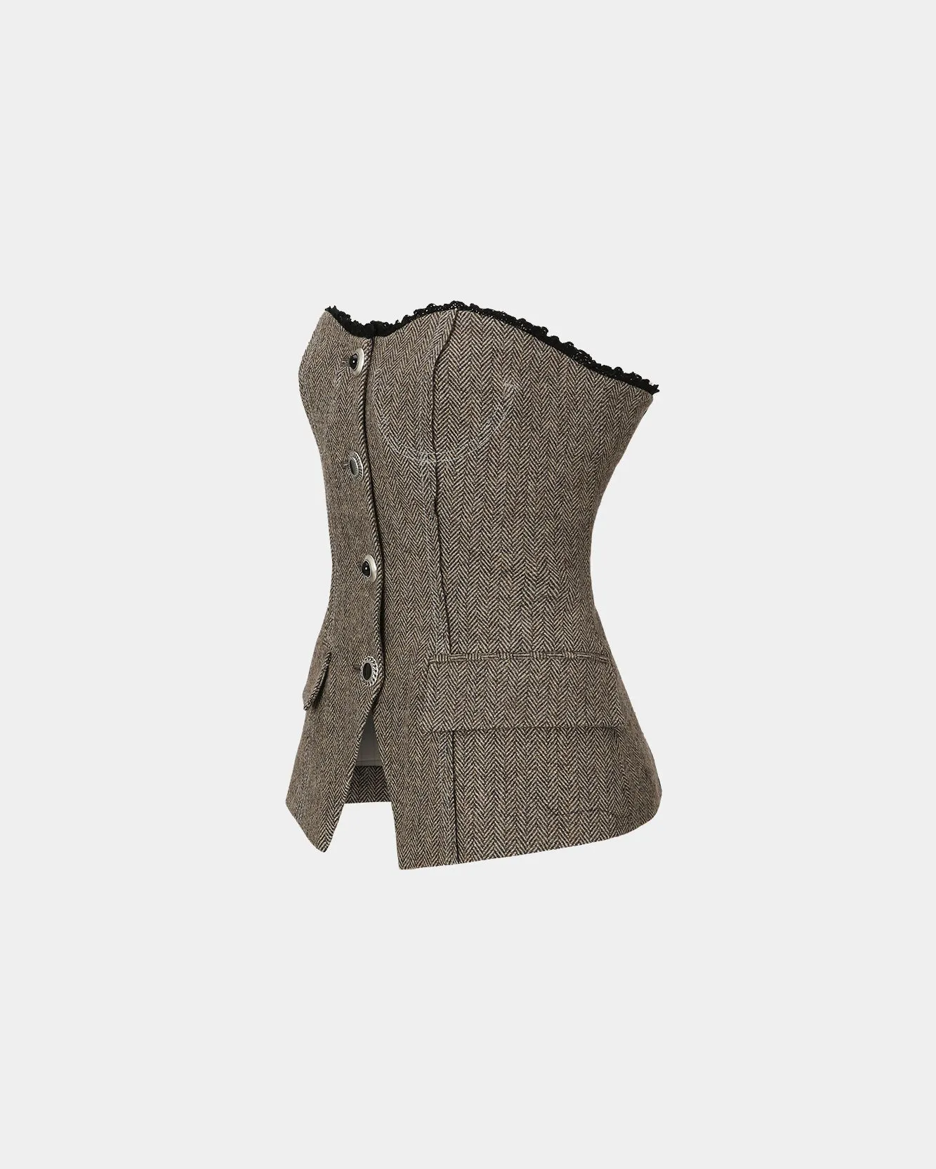 (WOMEN) AIKA HERRINGBONE BUSTIER atb978w(GREY) sold by Andersson Bell product image thumbnail 3