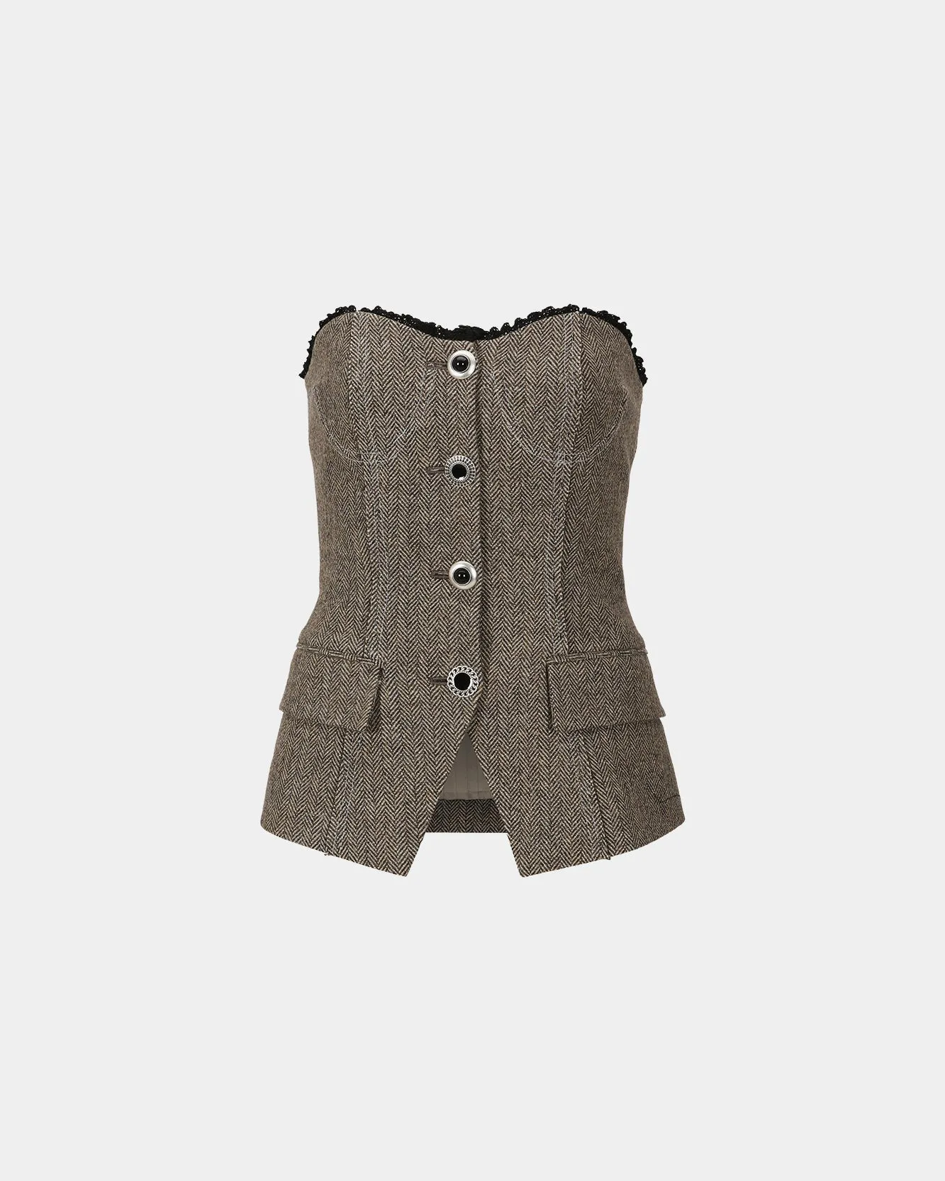 (WOMEN) AIKA HERRINGBONE BUSTIER atb978w(GREY) sold by Andersson Bell product image thumbnail 2