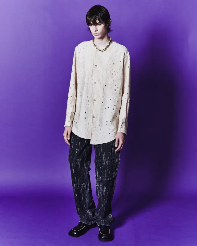 WANSHUA COLLARLESS SHIRTS atb1050m(ECRU) sold by Andersson Bell