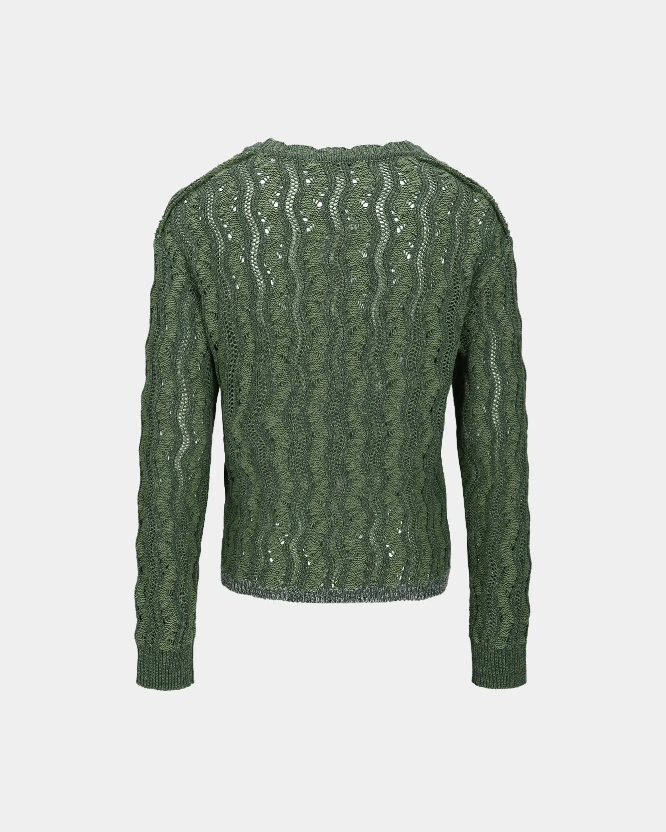 TWO TONE WAVE CREW-NECK SWEATER atb1160m(KHAKI) sold by Andersson Bell product image thumbnail 4