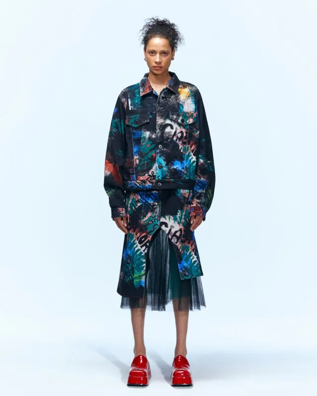 DEVYN MESH LAYERED SKIRT apa635w(BLACK) made by Andersson Bell