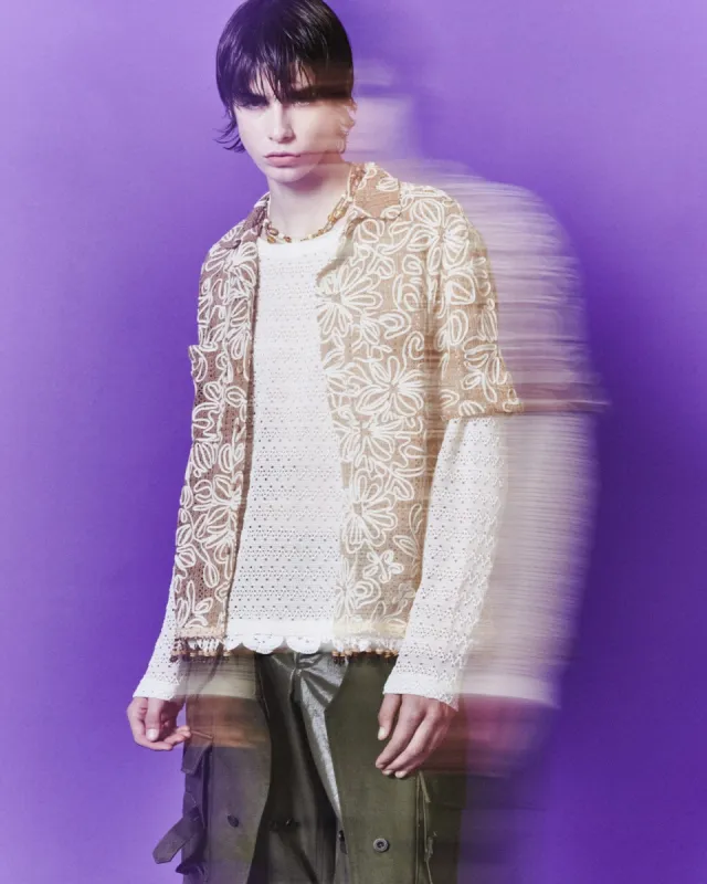 FLOWER JACQUARD SHIRTS atb1048m(BEIGE) sold by Andersson Bell