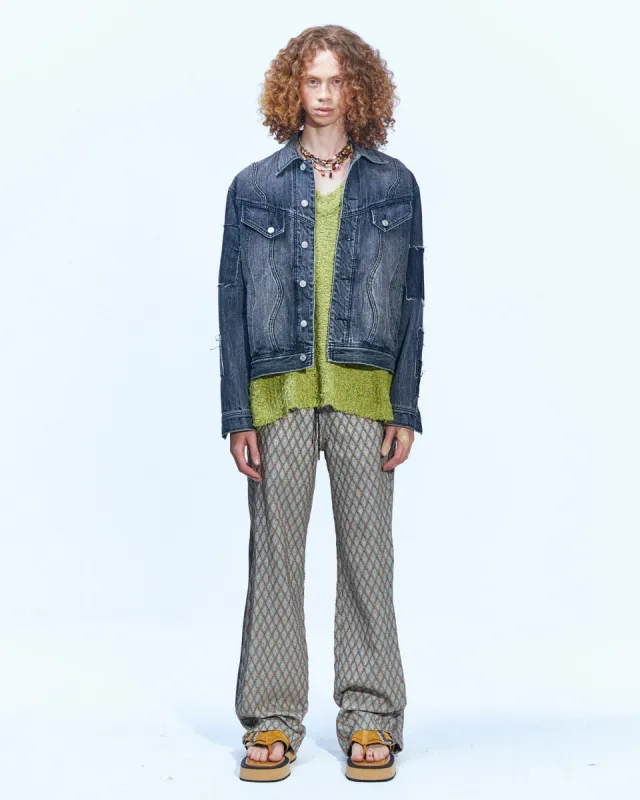 PATCHWORK DENIM JACKET awa508m(BLACK) made by Andersson Bell