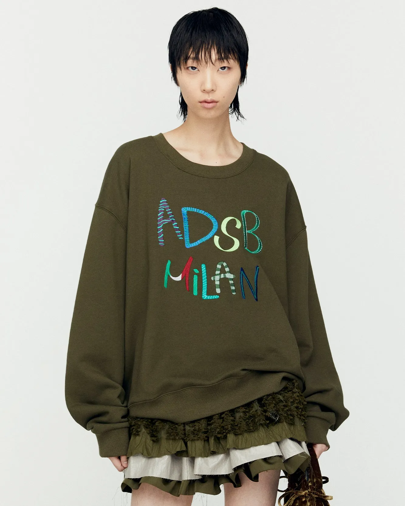 (ESSENTIAL) UNISEX ADSB MILAN EMBROIDERY SWEATSHIRTS atb1149u(KHAKI) sold by Andersson Bell